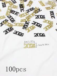 Bộ 100 hạt kim tuyến số 2024 màu đen và vàng, trang trí bàn tiệc lấp lánh số 2026 cho lễ tốt nghiệp, tiệc khóa 2026, sinh nhật và kỷ niệm. - Nhiều màu - Xem 3