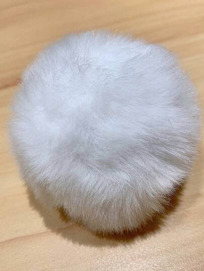 1pc Solid Color Simple Fashion Plush Cute Rabbit Tail Accessory Suitable For Daily Outfits Halloween Halloween Accessories