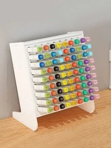 1個大容量81個插槽的麥克筆架,採用傾斜插入設計,可作為學生鉛筆、筆、蠟筆、畫筆的桌面文具組織者;1個垂直式45個插槽的文具收納盒 - 白色 - 查看 1