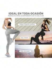 ONDA SHOP Leggins Deportivos Para Mujer Mallas Deportivas Gym Dama Sport easify - Gris - Ver 7