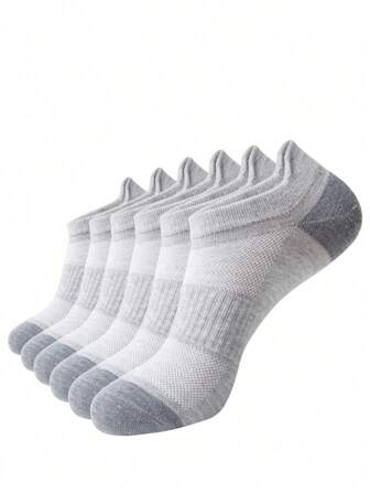 Pack Of Six Ankle Socks Women's Thin Athletic Running Socks Heel Tag Short Athletic Socks