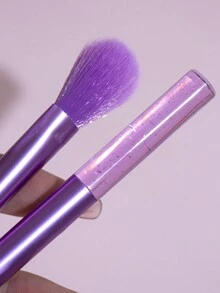 2pcs Makeup Brushes Set With Purple Crystal Handle & Long Tube Designed For Eye Shadow,Brush Set,Makeup Brush Kit,Make Up Brush Set,Make Up Set Complete,Makeup Brush Set,Complete Makeup Kit,Brush Kit,Brushes Makeup Set,Makeup Gift Set - Purple - View 5