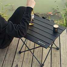 1 件黑色中型鋁製餐桌收納袋適合露營、戶外、野餐、燒烤