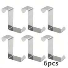 6入組不銹鋼懸掛式鉤子,掛z型外衣,耐用的家居廚房臥室組織用品