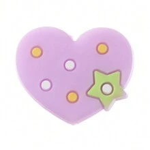 10pcs Silicone Chew Beads For Diy Jewelry Making With Heart Shaped Design And Thread Hole - Multicolor - View 8