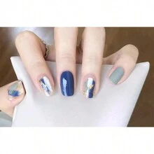 全包覆指甲貼紙1片,14張自粘式凝膠指甲貼紙,防水耐用3d時尚指甲貼紙,適用於女性、女孩、家庭慶祝、舞會、假期、旅行、快速修甲,粉色閃亮,附有指甲文件