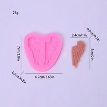天使之心與翅膀造型矽膠翻糖蛋糕diy烘焙模具 - 粉色 - 查看 5