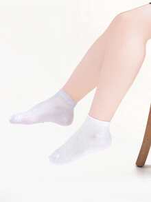 5 雙白色鏤空襪子適合幼兒男孩和女孩