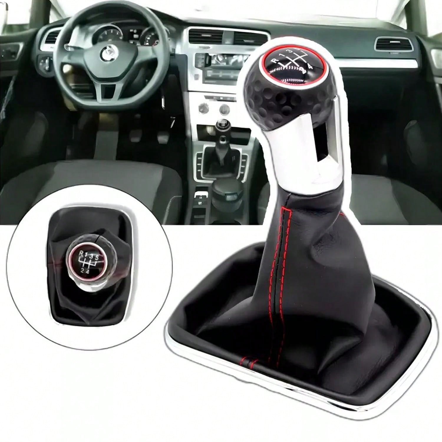 1 Piece Black Manual Gear Lever Equipped With Shift Knob 5 Gears Made