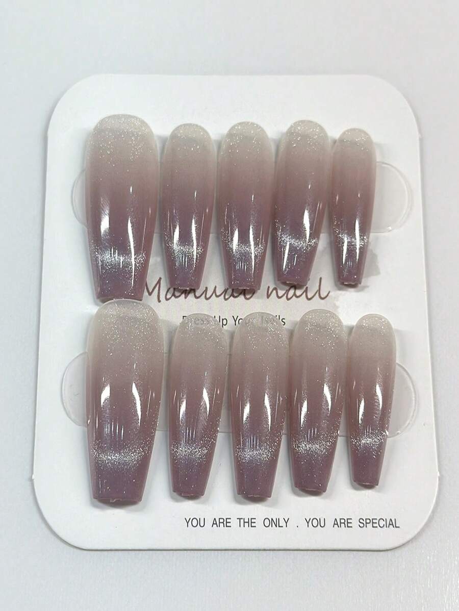 10pcs Aurora Style Seamless Handmade Wearable Nails, Ultra-thin, No-sanding, Crease-free Fake Nails