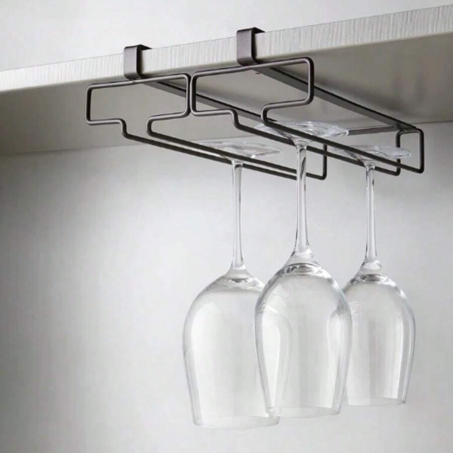 Wine Glass Storage Rack Display Holder Hanging Shelf - White - View 1
