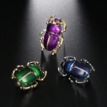 1pc Fashionable Hand-painted Insect Shaped Unisex Brooch Pin, Versatile Clothing Accessories - Green - View 6