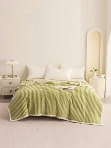 Dày lên Màu thuần Chăn lông cừu Đa chức năng Che phủ , Dày Polyester Chất xơ Với Edging , Nhiều loại Kích thước Đối với Chi tiết Và Mềm mại , Thích hợp Đối với Phòng khách , Phòng ngủ , Nhà  Sử dụng - Màu xanh Bạc hà - Xem 3