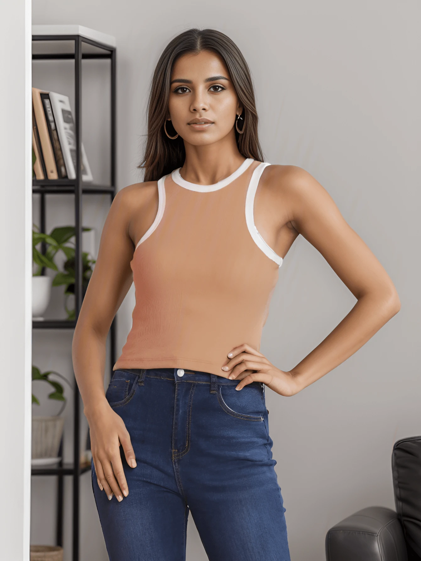 Women Tops - Beige - View 1