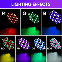 Luz de escenario plana LED RGB DMX512 de 36 luces de ALIEN efecto para fiesta de DJ, disco, boda, vacaciones, bar, club, decoración de espectáculo, lámpara activada por sonido - Multicolor - Ver 5