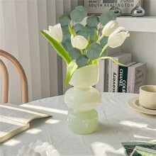 10 件 30 公分人造短莖綠化,逼真絲綢磨砂白尤加利小樹枝,適合桌面展示,婚禮插花花束 - 掛霜白 - 查看 4