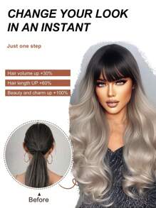 Straight Multicolor 26 Inch Long Synthetic Fiber Clip-In Hair Extension For Daily Party Used, For Women - Multicolor - View 8