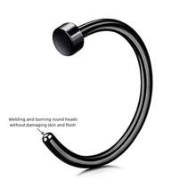 34入組不鏽鋼鼻針和鼻環套裝,鋯石鼻針,扁平頂鼻針,球形鼻針,多種鼻環,男女日常佩戴