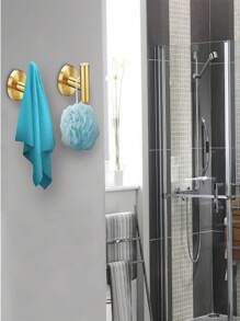 1入不銹鋼掛鉤,法式金色浴室掛鉤,適用於沐浴球和浴巾,承重500g/1.1lb - 金色 - 查看 3