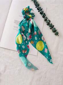 6 件圣诞丝带蝴蝶结发饰套装，包括头巾、彩带、发带、宽发带和马尾辫夹