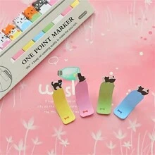 300 Cái/900 Cái/1500 Cái (2/6/10 Tờ) Giấy Dán Ghi Chú Mèo Mini Hoạt Hình Đáng Yêu Hình Dán Chỉ Số Tự Dính Mèo Đen-Hoàn Hảo Cho Học Sinh, Văn Phòng Và Văn Phòng Phẩm Trường Học - Nhiều màu - Xem 3