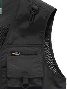 4-Season Lightweight Casual Stand Collar Vest For Men, Multi-Pocket Outdoor Fishing/Hiking/Trekking, Suitable For Fishing, Hiking, Outdoor Activities