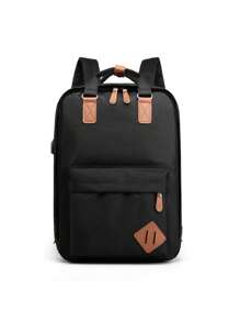 Mochila Multifuncional Impermeable con Puerto USB - Negro - Ver 4