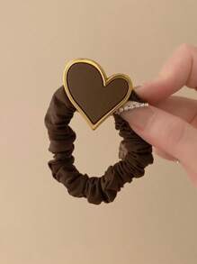 1入組極簡風格心結設計捆髮帶,女性冬季金屬束髮帶