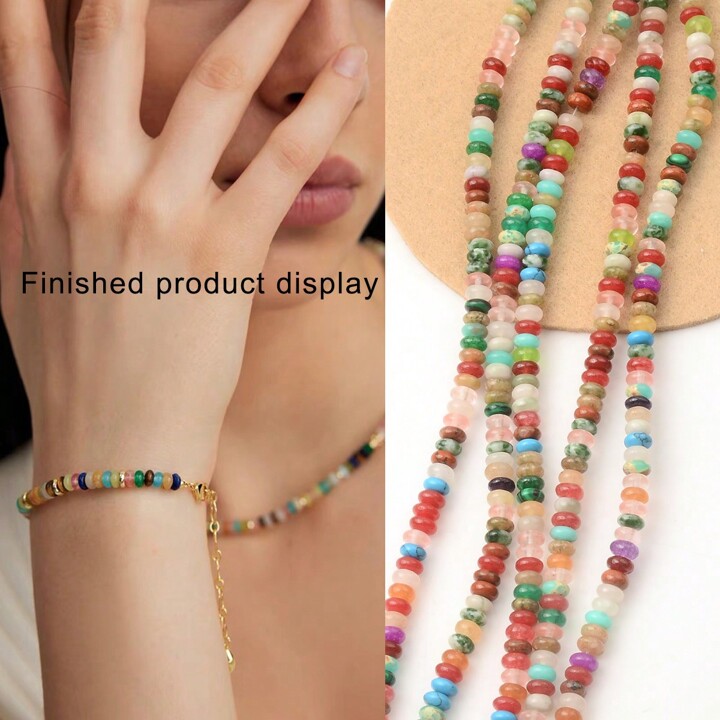 4mm Random Color Natural Stone Beads For Diy Fashion Jewelry