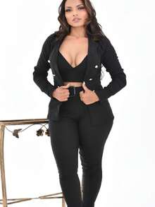 Women Two-piece Outfits - 黑色 - 查看 2