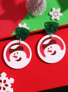 1 đôi Đáng yêu Long lanh Giáng sinh Người tuyết Acrylic Dangle Hoa tai Đối với Của phụ nữ Đồ trang sức - Nhiều màu - Xem 4