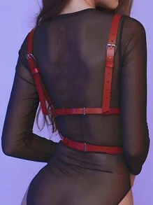 1件女性性感哥特風格cosplay背帶背心,夜店、狂歡派對的理想服裝