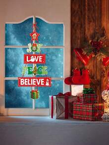 1入聖誕汽車裝飾用品,適用於新年派對,聖誕樹門掛飾 - 紅色 - 查看 5