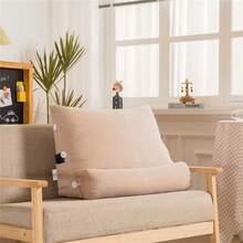 1pc Solid Color Pillow(With Filling), Modern Style Reading Pillow, Body Pillow, Bed Pillow, Rectangle Pillow Suitable For Bedroom, Home Use - Beige - View 4