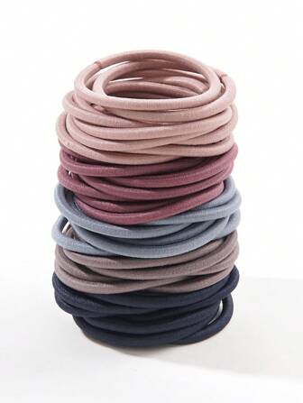 50 Stück Haargummis für Frauen mit hoher Elastizität, Candy-Farben, Basic Haargummis, Haargummis, Haargummis für Pferdeschwanz, Gummibänder Haarschmuck Lässig, Haarseil