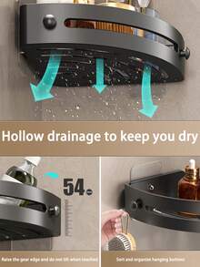 Optional Layer Bathroom Storage Rack Bathroom Tripod No-Drill Wall Hanging Toilet Washbasin Wall Storage Shelf Bathroom Accessories Bathroom Tools Bathroom Accessories - Black - View 7