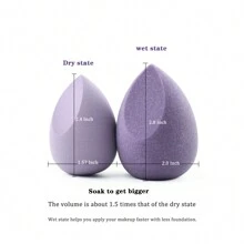 4入組柔軟雜色化妝海綿蛋,附1個儲物容器（咖啡杯狀/過濾水和空氣乾燥桶） - 紫色 - 查看 7