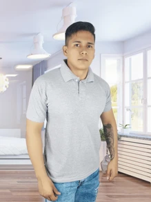 Men Polo Shirts - 灰色 - 查看 5