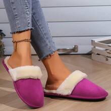 Winter Classic Style Women's Indoor Slippers - Hot Pink - View 5