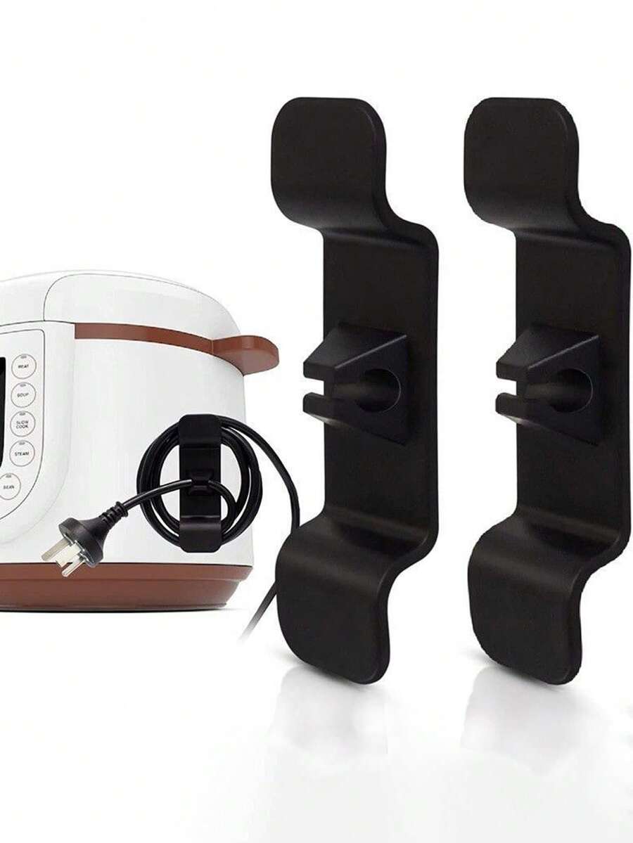 1pc Black Kitchen Cord Winder Flexible Wire Storage Fixed Hider - Black - View 1