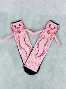 Calcetines Unisex Estampado de Ajolote Magnético con manos 3D Iman - Multicolor - Ver 1