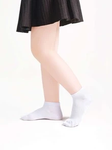 5 雙白色鏤空襪子適合幼兒男孩和女孩