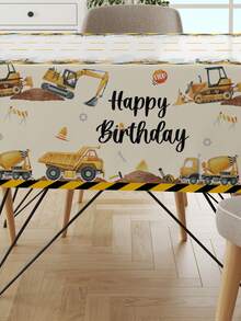 1 Chiếc Khăn Trải Bàn Dùng Một Lần Phong Cách Xe Kỹ Thuật Tiệc Sinh Nhật Với "Chúc Mừng Sinh Nhật", Người Chạy Bàn Trang Trí Hoàn Hảo Chủ Đề Xe Kỹ Thuật Bàn Tiệc Sinh Nhật, Đồ Trang Trí Bàn Tiệc, Khăn Trải Bàn, Người Chạy Bàn - Nhiều màu - Xem 4