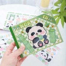 Lucky Panda Sticker Book Cute Girl's Journal Stickers Decorated With Panda Designs - Green - View 8
