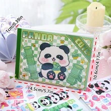 Lucky Panda Sticker Book Cute Girl's Journal Stickers Decorated With Panda Designs - Green - View 9