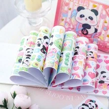 Lucky Panda Sticker Book Cute Girl's Journal Stickers Decorated With Panda Designs - Green - View 7