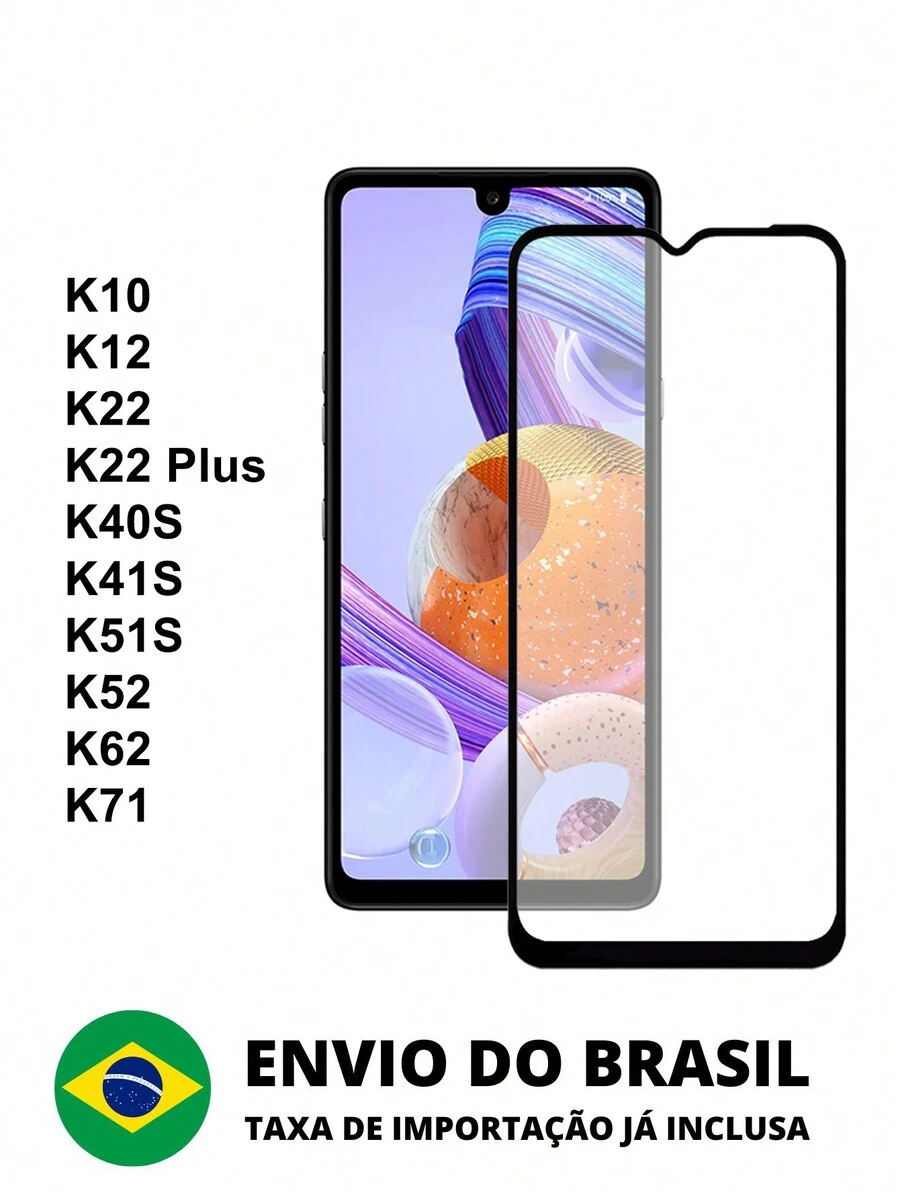 Película de Vidro 3D Compatível com LG K10 / K12 / K22 / K22 Plus / K40S / K41S / K51S / K52 / K62 / K71 - Transparente - Visão 1