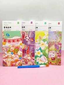 件卡通水彩印刷著色書，有 20 種不同的設計，便攜式塗鴉素描本，帶有水彩筆/填充顏色的水彩繪畫書 - 彩色 - 查看 6
