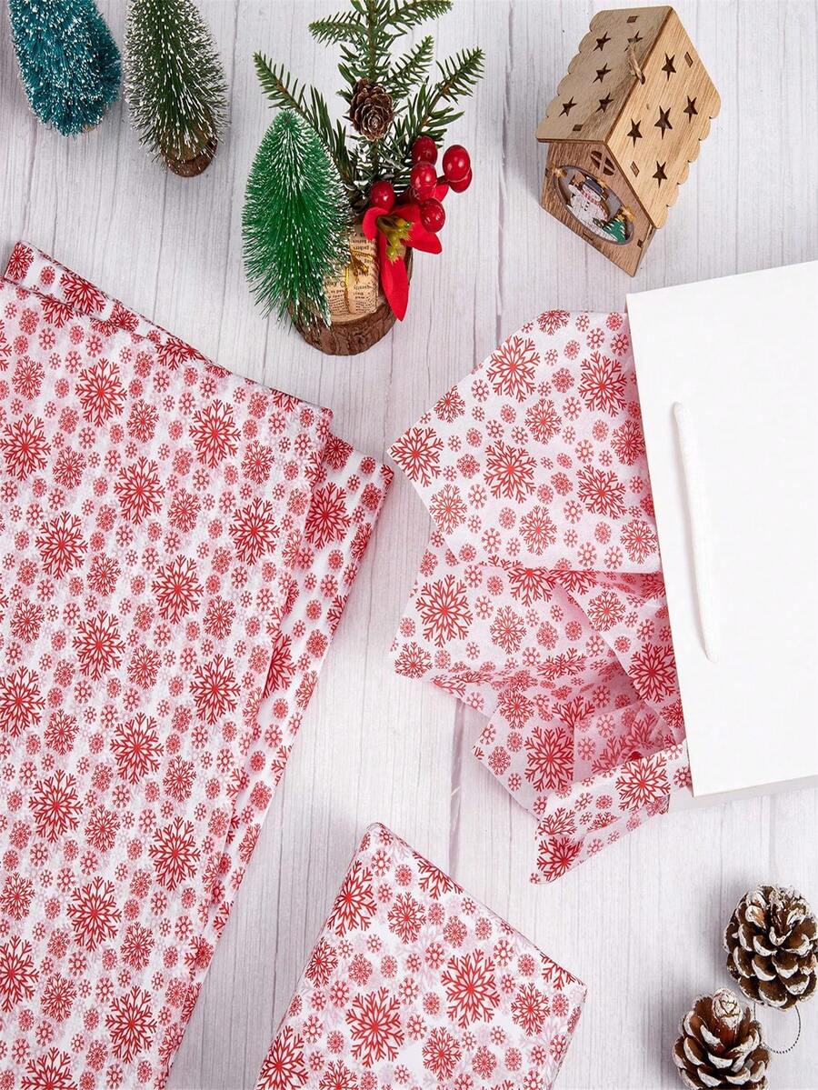 Đỏ Giáng sinh In Bông tuyết Giấy Giáng sinh Buổi tiệc Giấy gói Tissue Giấy Lớn , 10 Acid Nghệ thuật Giấy , Hoàn hảo Đối với Qủa tặng Bọc , Lưu trữ , Đóng gói , Nghệ thuật & Thủ công Đóng gói Phụ kiện Bọc Cho đám cưới Tiệc sinh nhật Trang trí DIY Đường kẻ Shredded Đổ đầy Bông Giấy Dây Quấn Trang trí Và Cắt Giấy Đối với Nghệ thuật thủ công & Đóng gói Đối với Hoa bao bì - Đỏ - Xem 1
