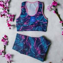 Conjunto De Top Y Short Para El Gimnasio Con 2 Conjuntos De Ropa Para Hacer Ejercicio Y Caminar - Multicolor - Ver 4